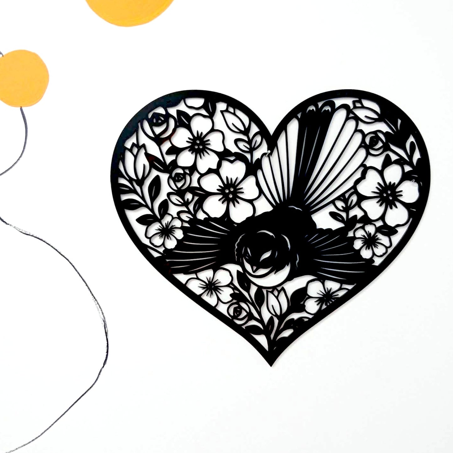 Flourishing Fantail Heart Wall Art