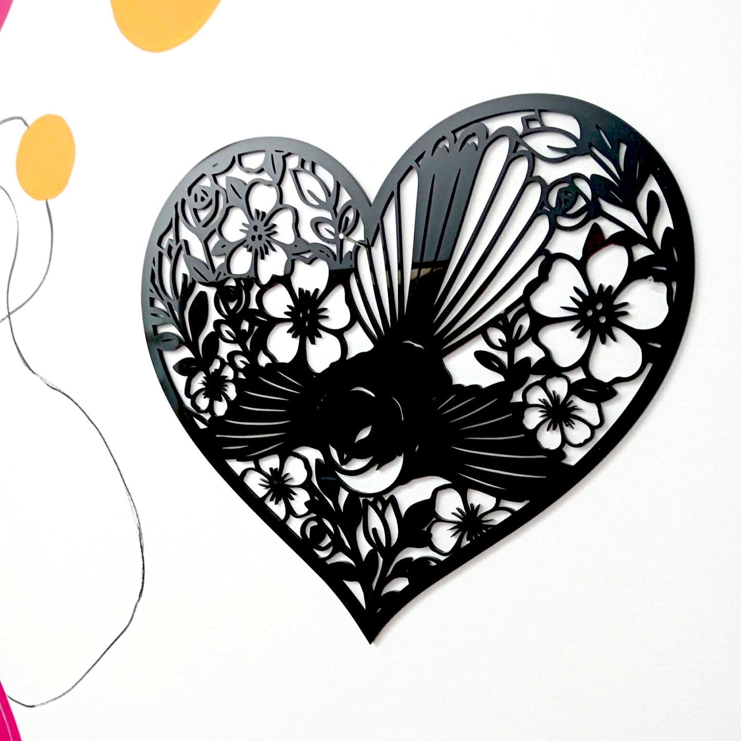 Flourishing Fantail Heart Wall Art