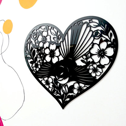Flourishing Fantail Heart Wall Art
