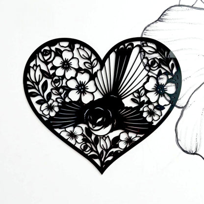 Flourishing Fantail Heart Wall Art