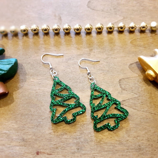 Festive Christmas Tree Earrings Whimsic 