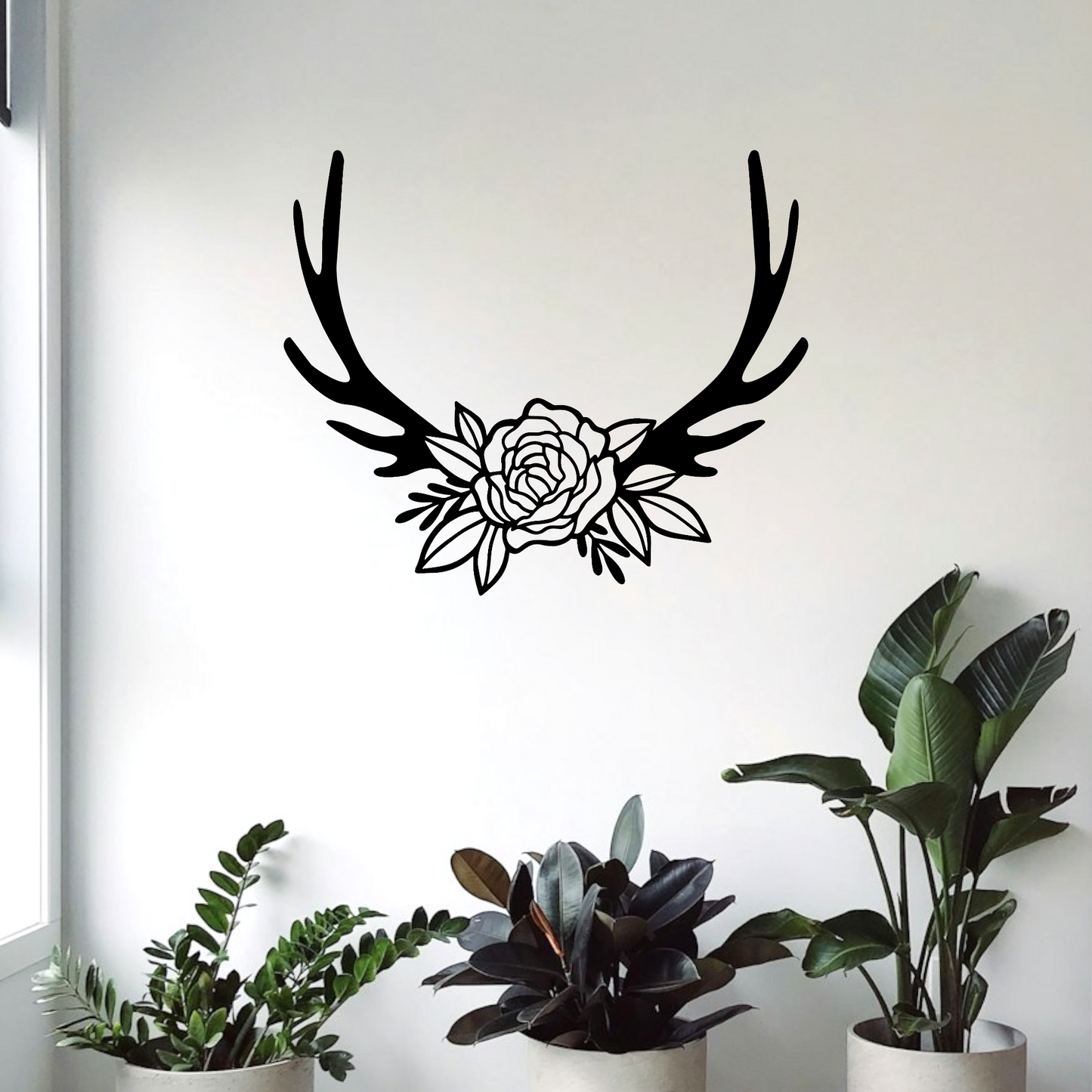 Floral Antler Wall Art Wall Decor Whimsic 