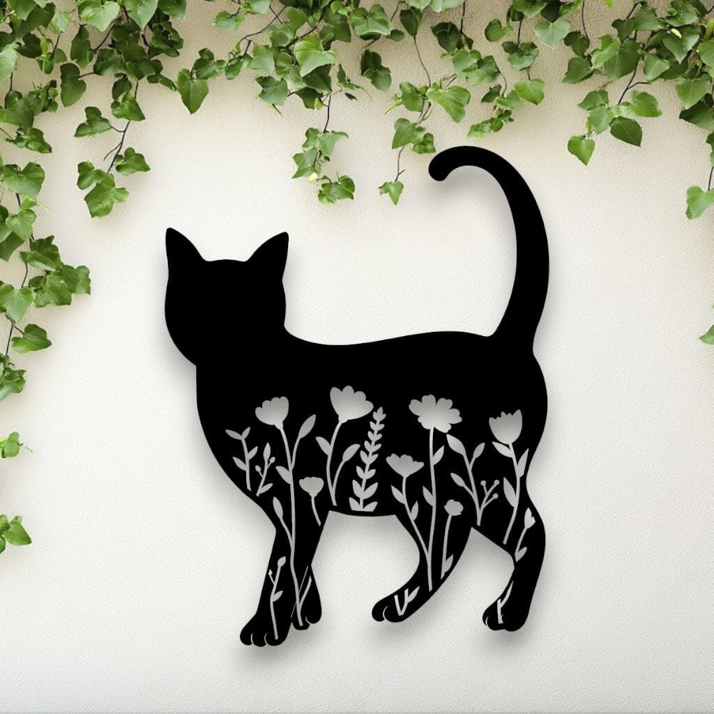 Floral Cat Wall Art Wall Decor Whimsic 