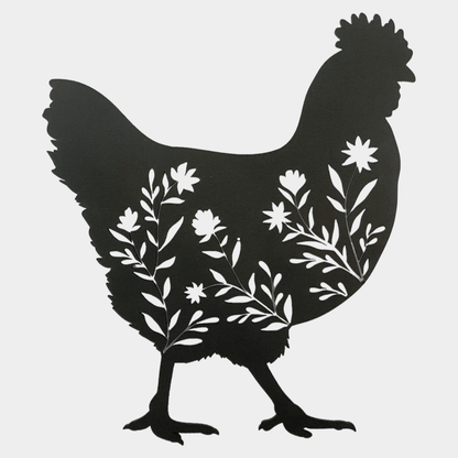 Floral Chicken Wall Art Wall Decor Whimsic 