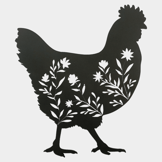 Floral Chicken Wall Art Wall Decor Whimsic 