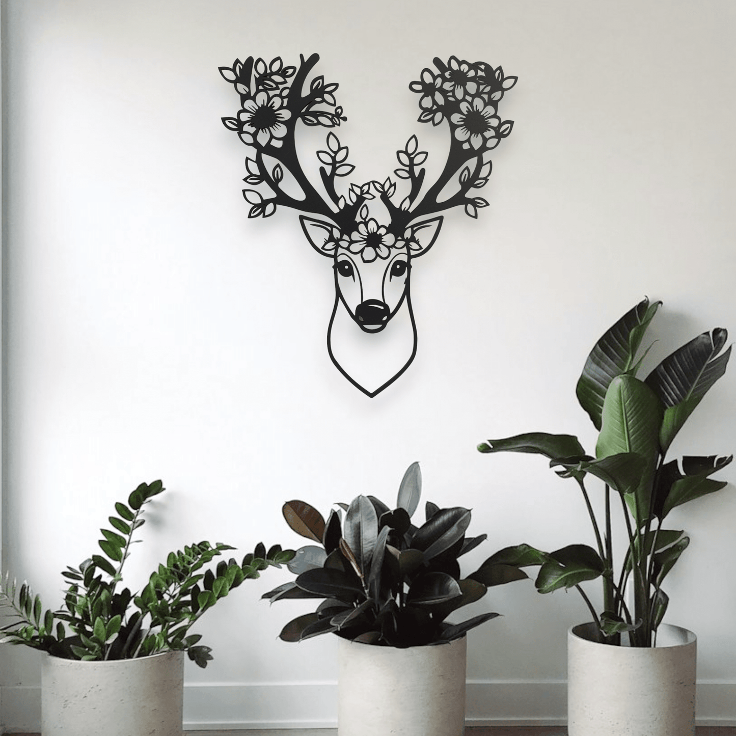 Floral Deer Antler Wall Décor Whimsic 