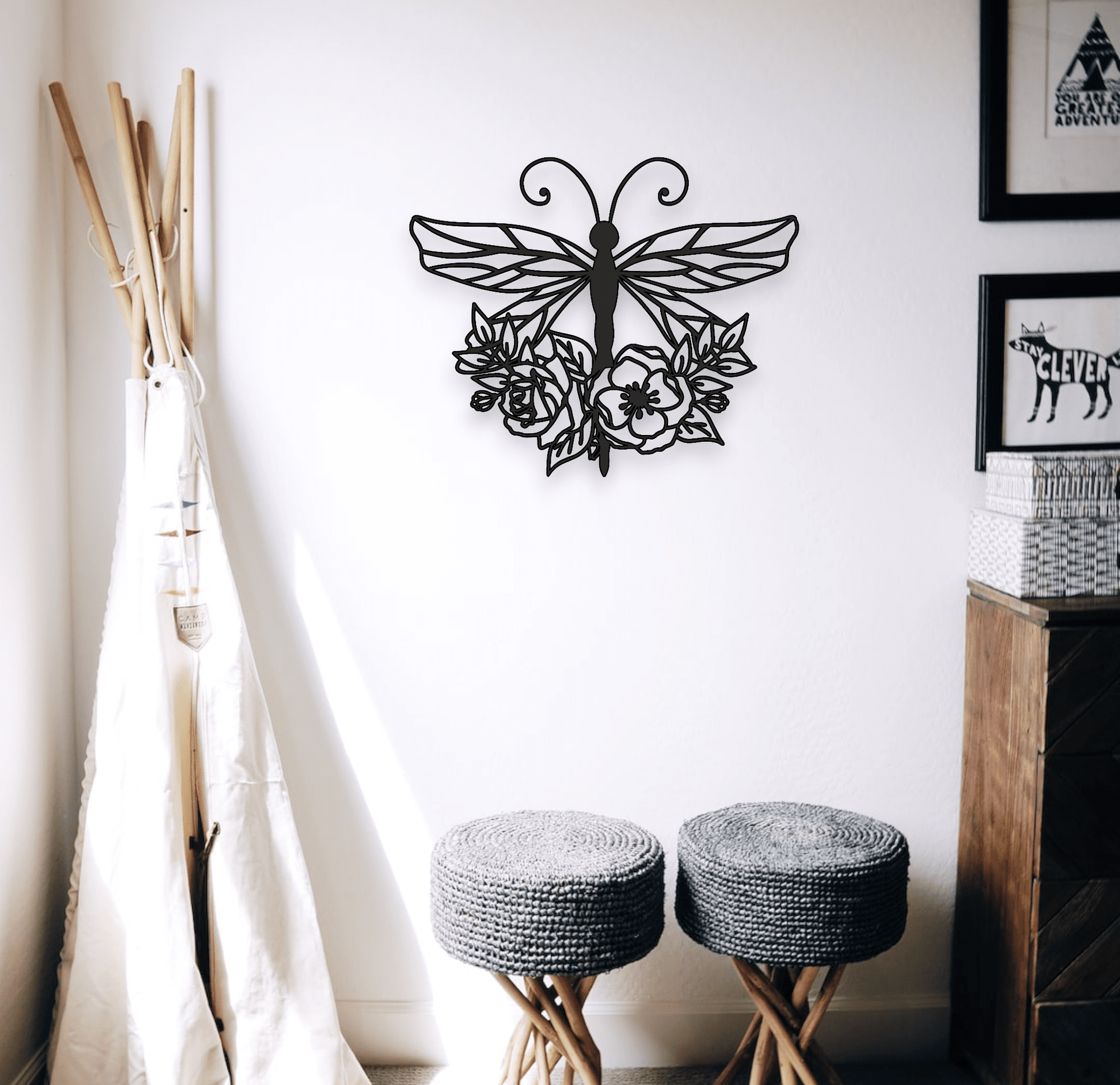 Floral Dragonfly Wall Décor Whimsic 