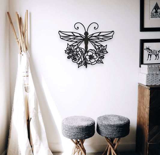 Floral Dragonfly Wall Décor Whimsic 