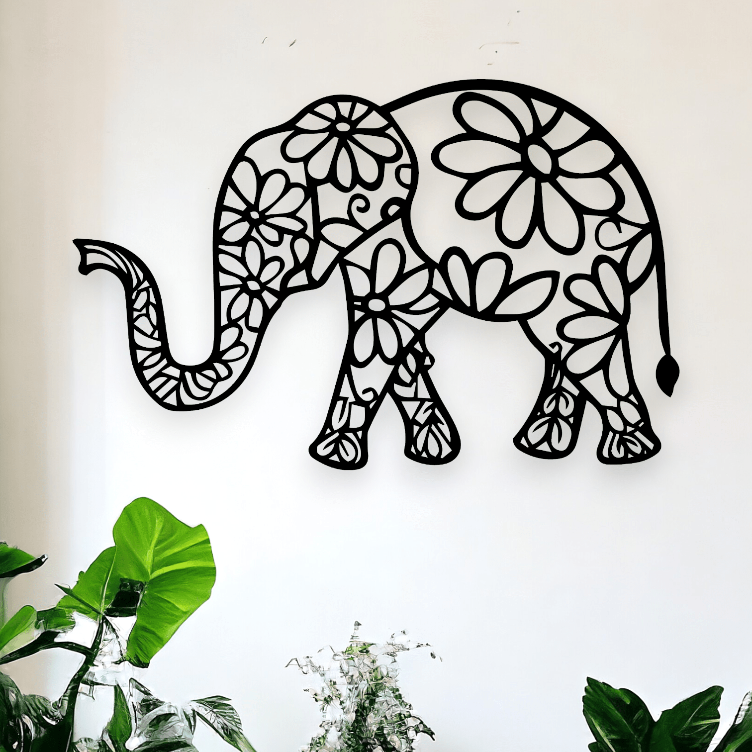 Floral Elephant Wall Décor Whimsic 