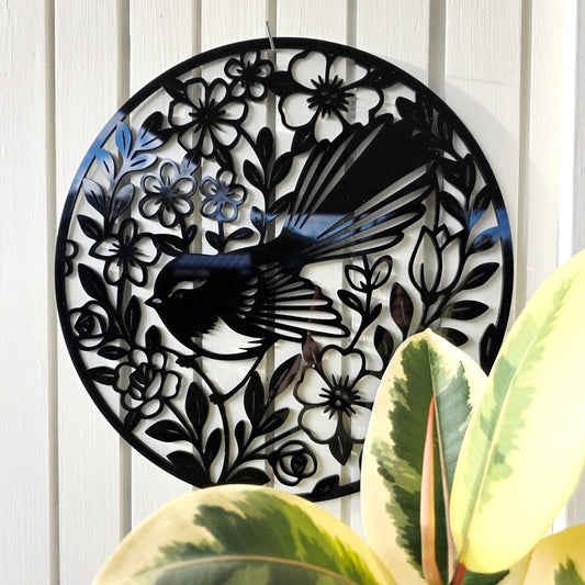 Floral Fantail Round Wall Décor Whimsic 