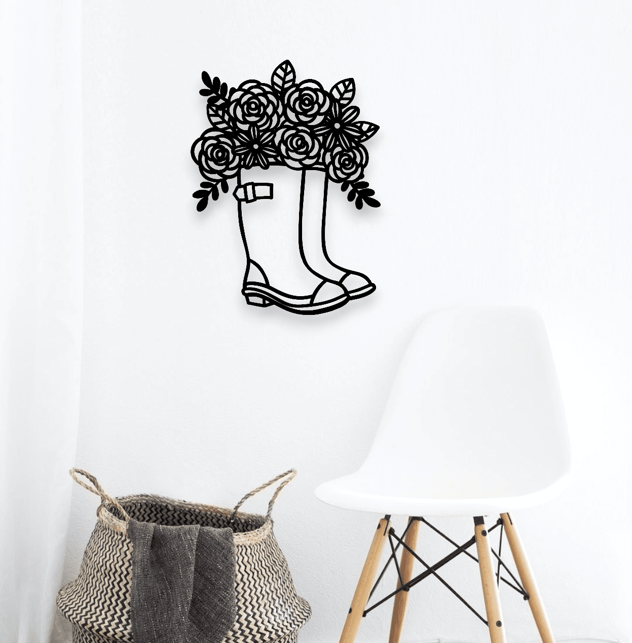 Floral Gumboots Wall Art Wall Decor Whimsic 