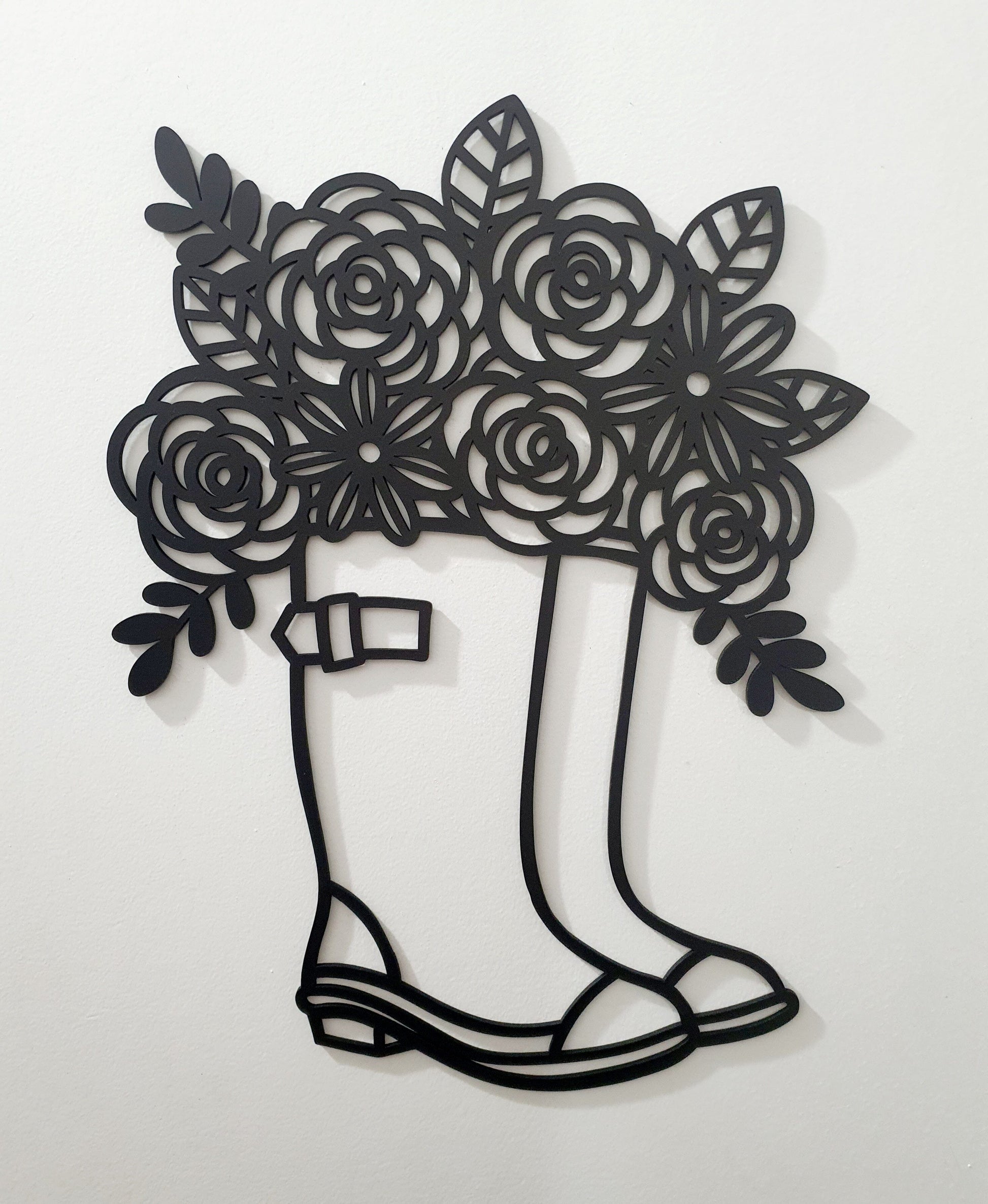 Floral Gumboots Wall Art Wall Decor Whimsic 