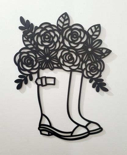 Floral Gumboots Wall Art Wall Decor Whimsic 