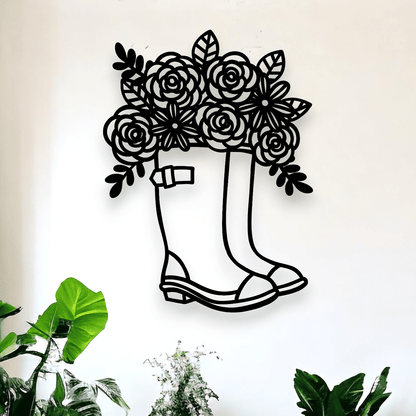 Floral Gumboots Wall Art Wall Decor Whimsic 