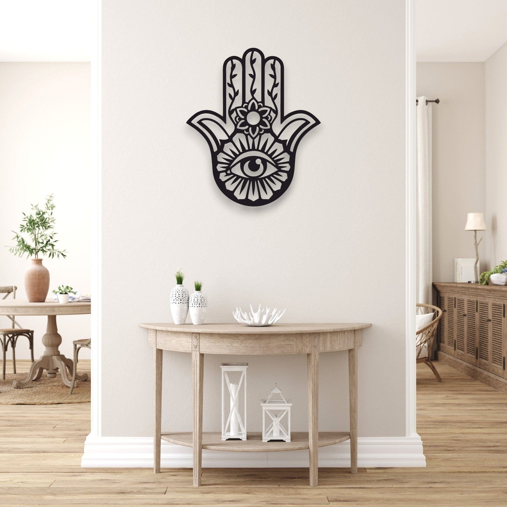 Floral Hamsa Wall Art Wall Decor Whimsic 