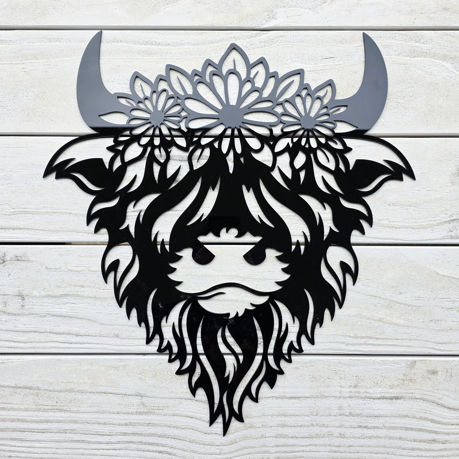 Floral Highland Cow Wall Art Whimsic 