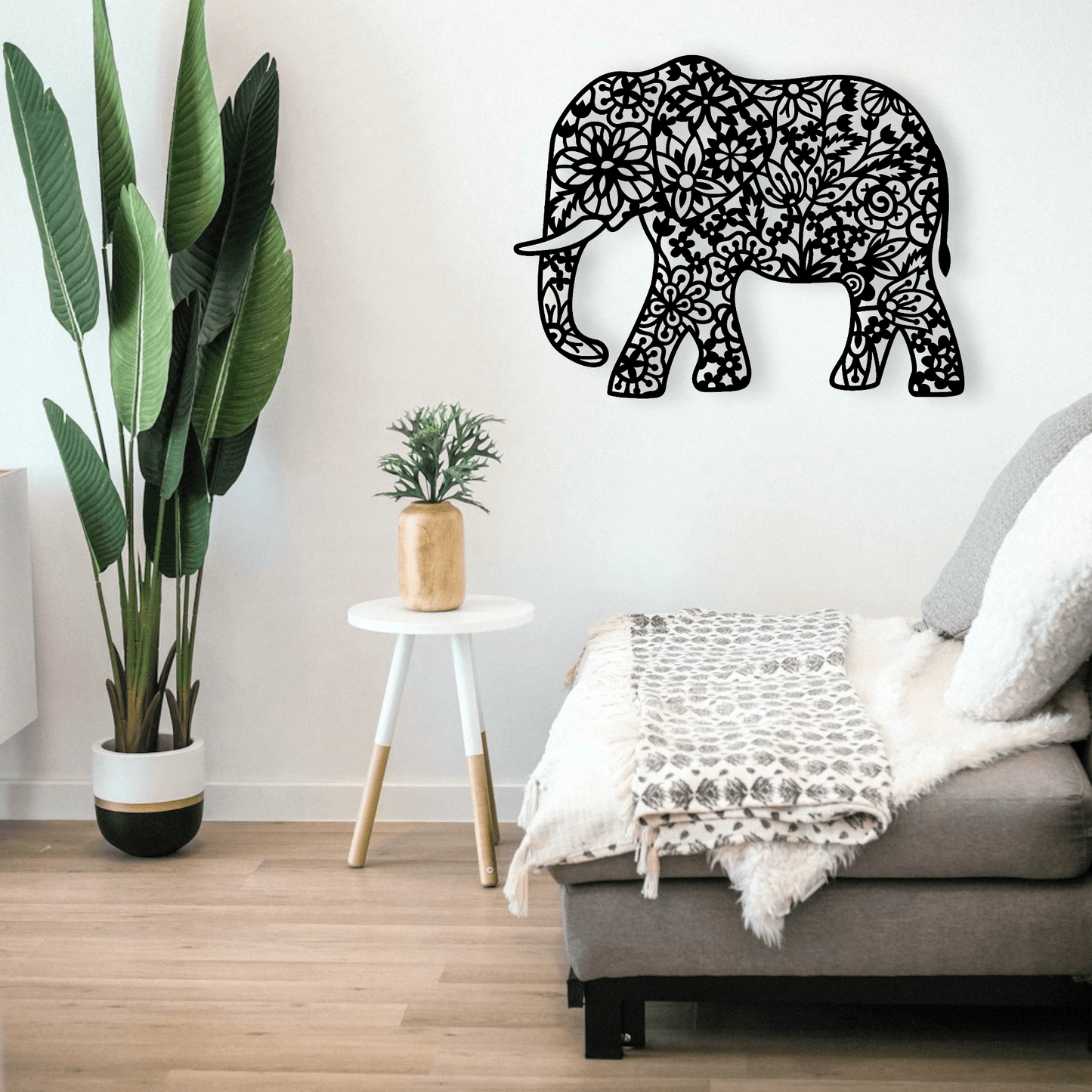 Floral Mandala Elephant Wall Décor Whimsic 