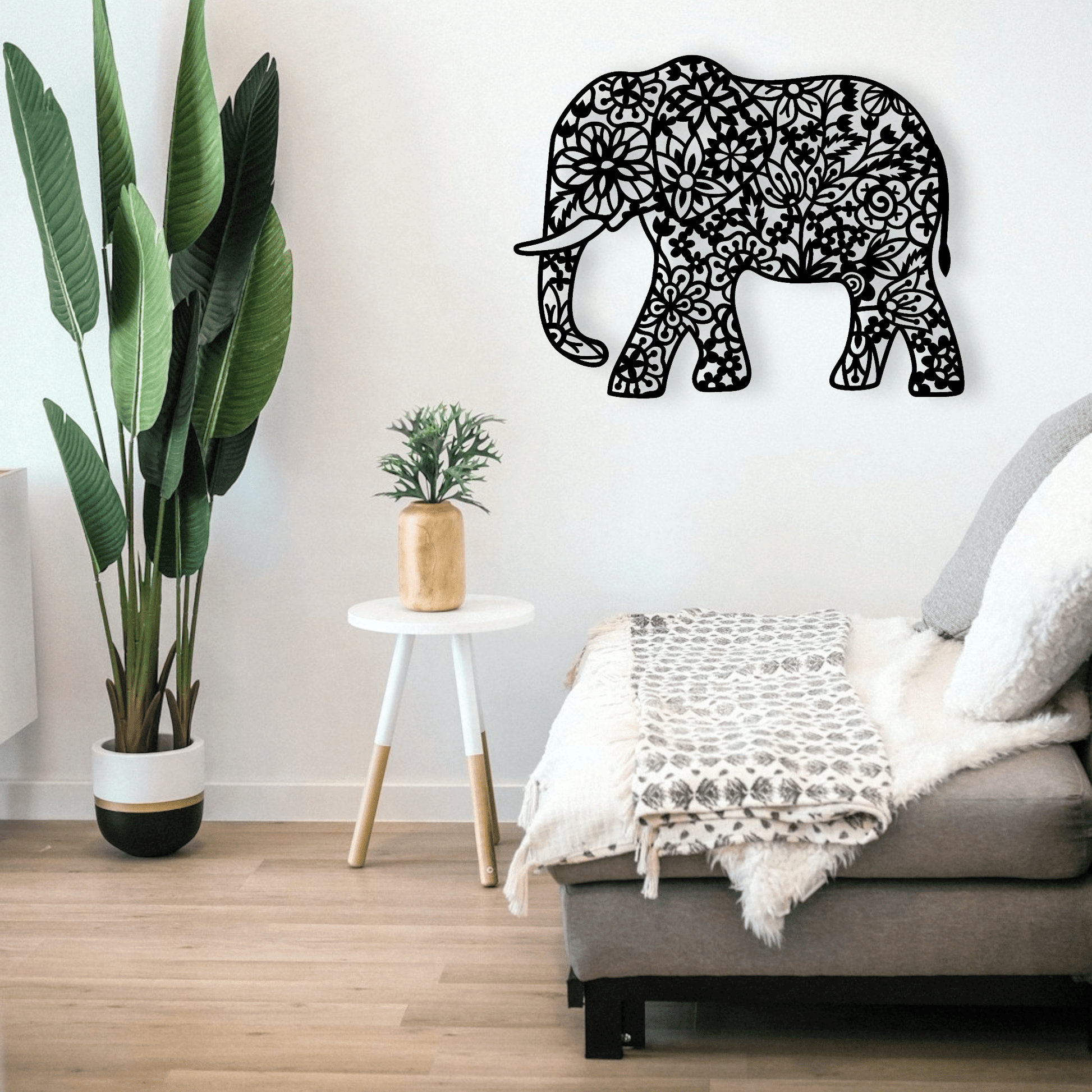 Floral Mandala Elephant Wall Décor Whimsic 