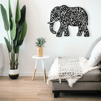 Floral Mandala Elephant Wall Décor Whimsic 