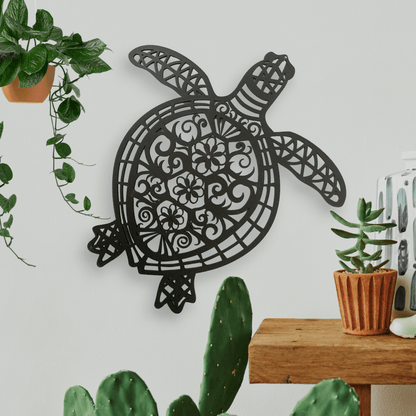 Floral Mandala Turtle Wall Décor Whimsic 