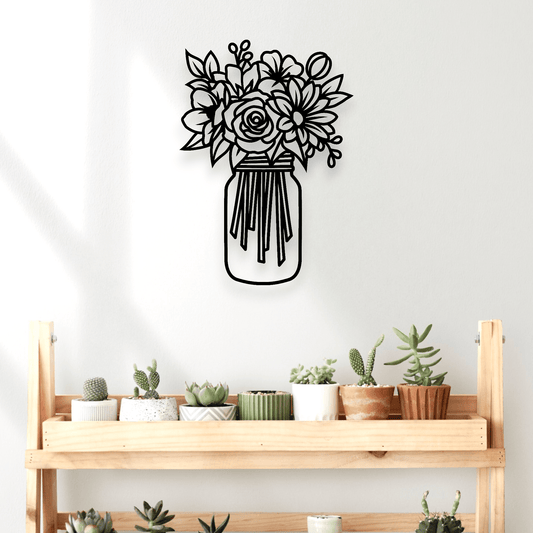 Floral Mason Jar Wall Art Wall Decor Whimsic 