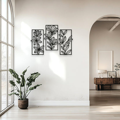 Floral Panel Wall Art Set Wall Decor Whimsic 