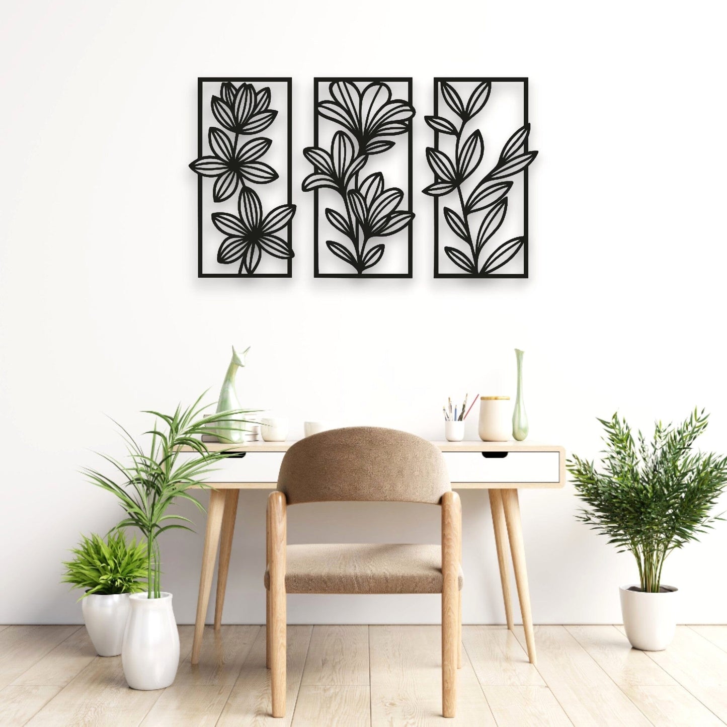 Floral Panel Wall Art Set Wall Decor Whimsic 