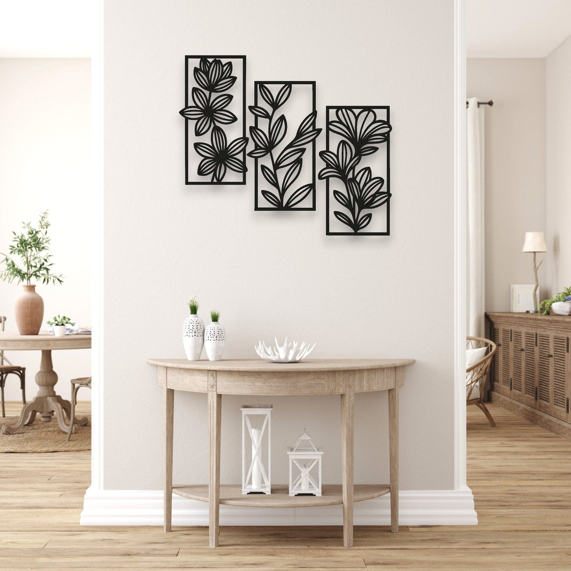 Floral Panel Wall Art Set Wall Decor Whimsic 