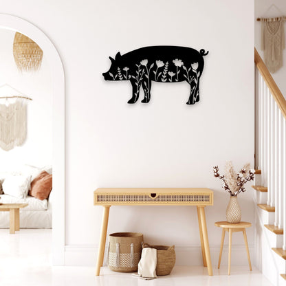 Floral Pig Wall Art Wall Decor Whimsic 