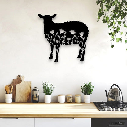 Floral Sheep Wall Art Wall Decor Whimsic 