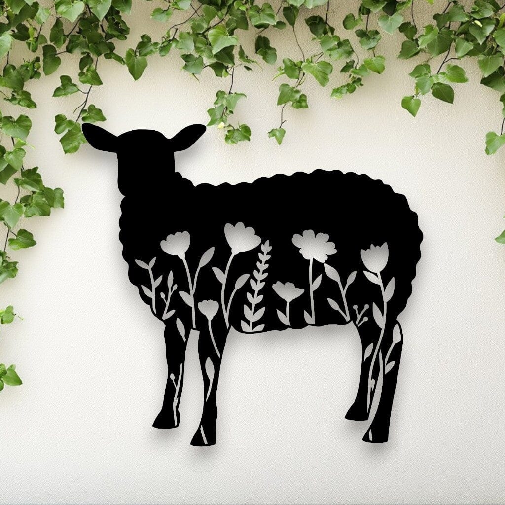 Floral Sheep Wall Art Wall Decor Whimsic 