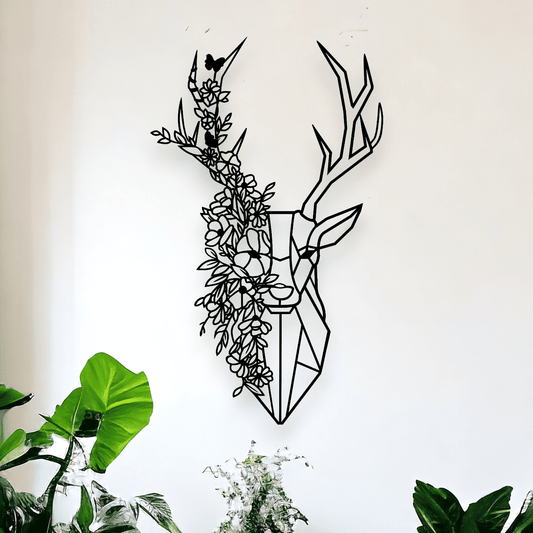 Floral Stag Wall Décor Whimsic 