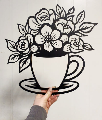 Floral Teacup Wall Art Wall Decor Whimsic 