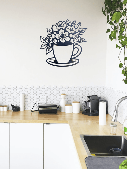 Floral Teacup Wall Art Wall Decor Whimsic 