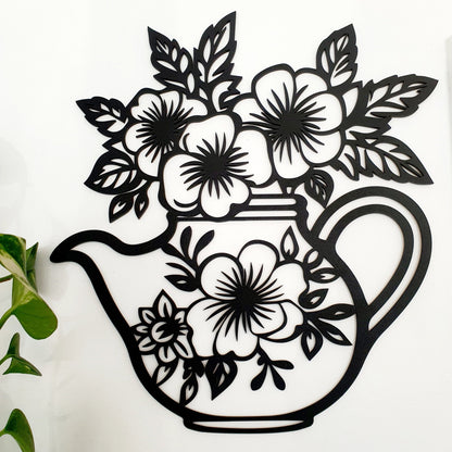 Floral Teapot Wall Art Wall Decor Whimsic 