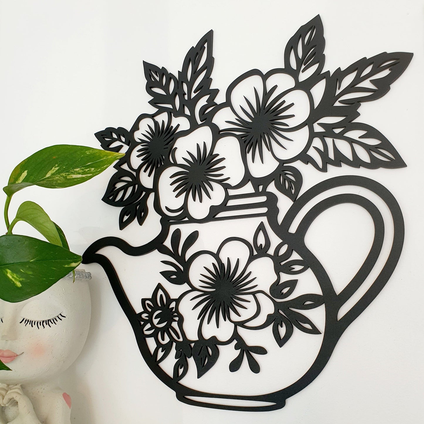 Floral Teapot Wall Art Wall Decor Whimsic 