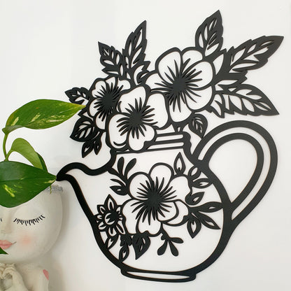 Floral Teapot Wall Art Wall Decor Whimsic 