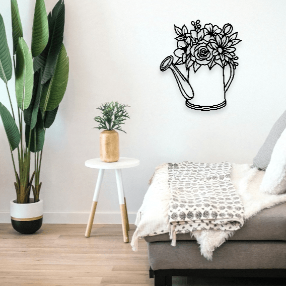 Floral Watering Can Wall Art Wall Decor Whimsic 