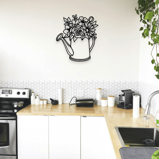 Floral Watering Can Wall Art Wall Decor Whimsic 