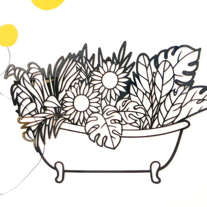 Flower Bathtub Wall Art Whimsic 