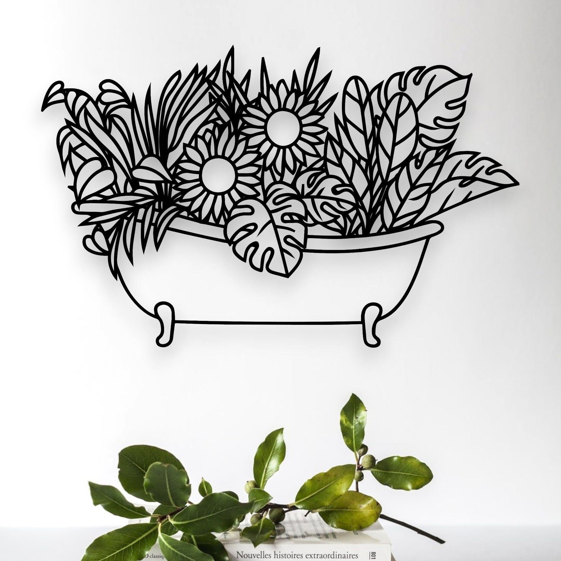 Flower Bathtub Wall Art Whimsic 