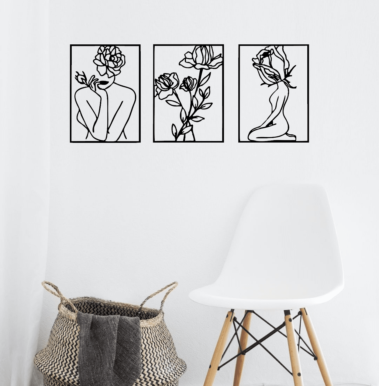 Flower Woman Wall Art Set Whimsic 