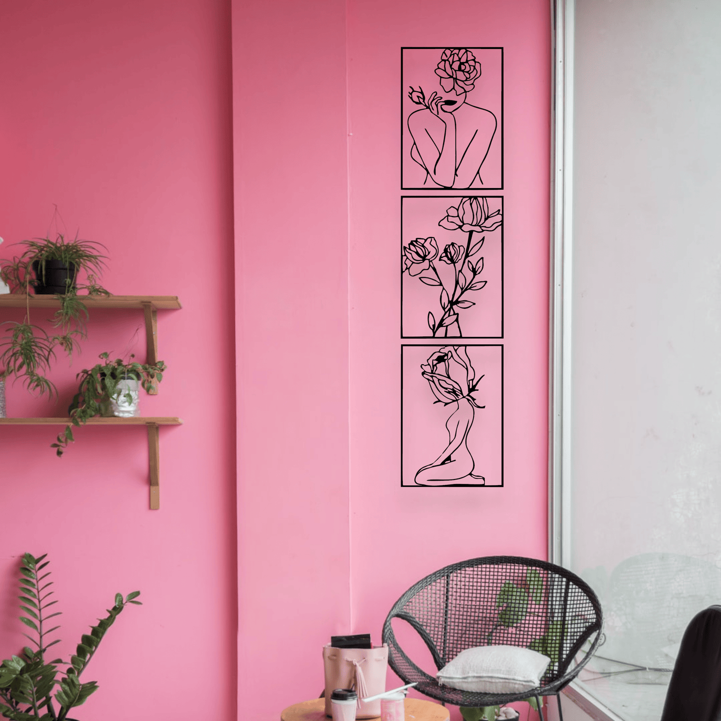Flower Woman Wall Art Set Whimsic 