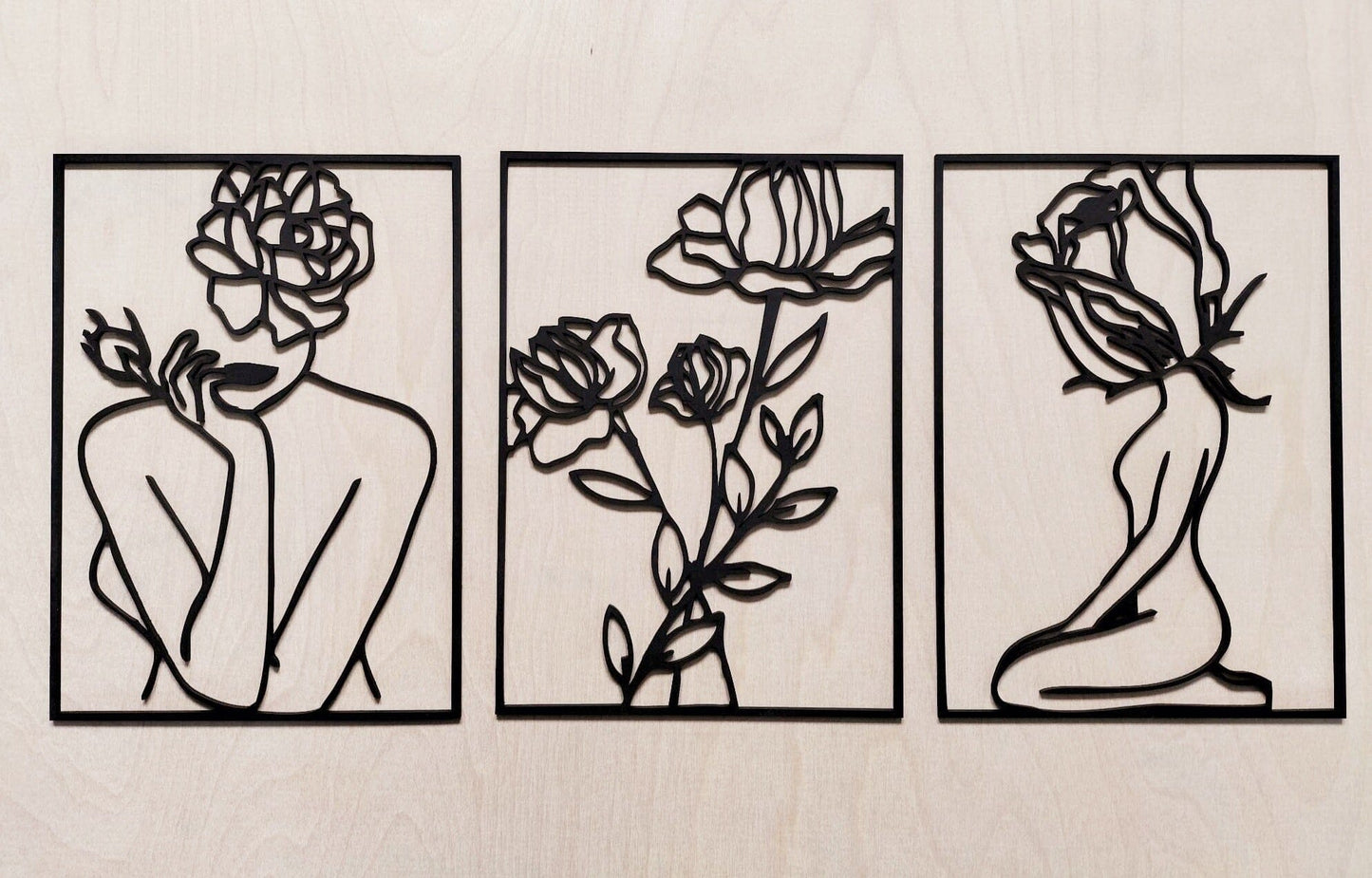 Flower Woman Wall Art Set Whimsic 