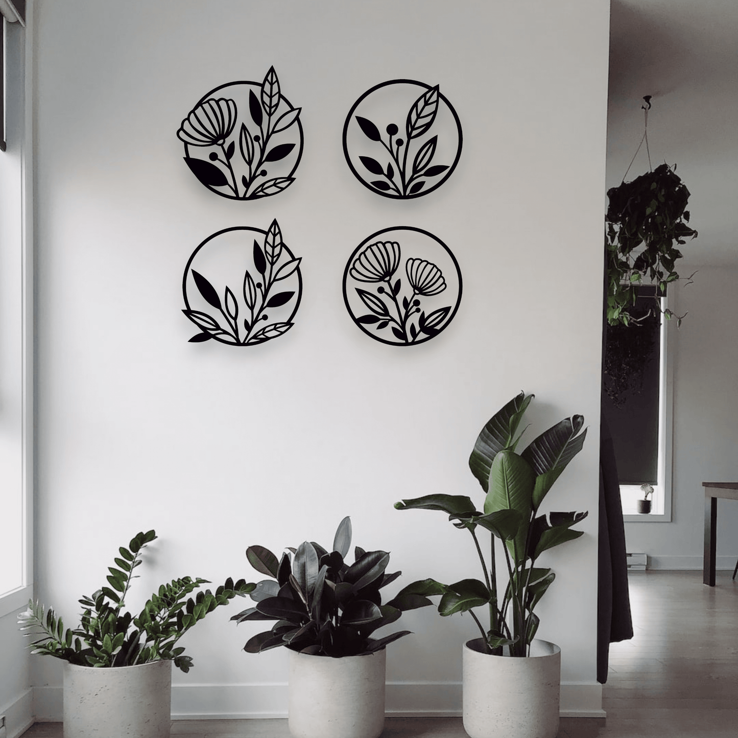 Four Piece Floral Wall Art Set Whimsic 