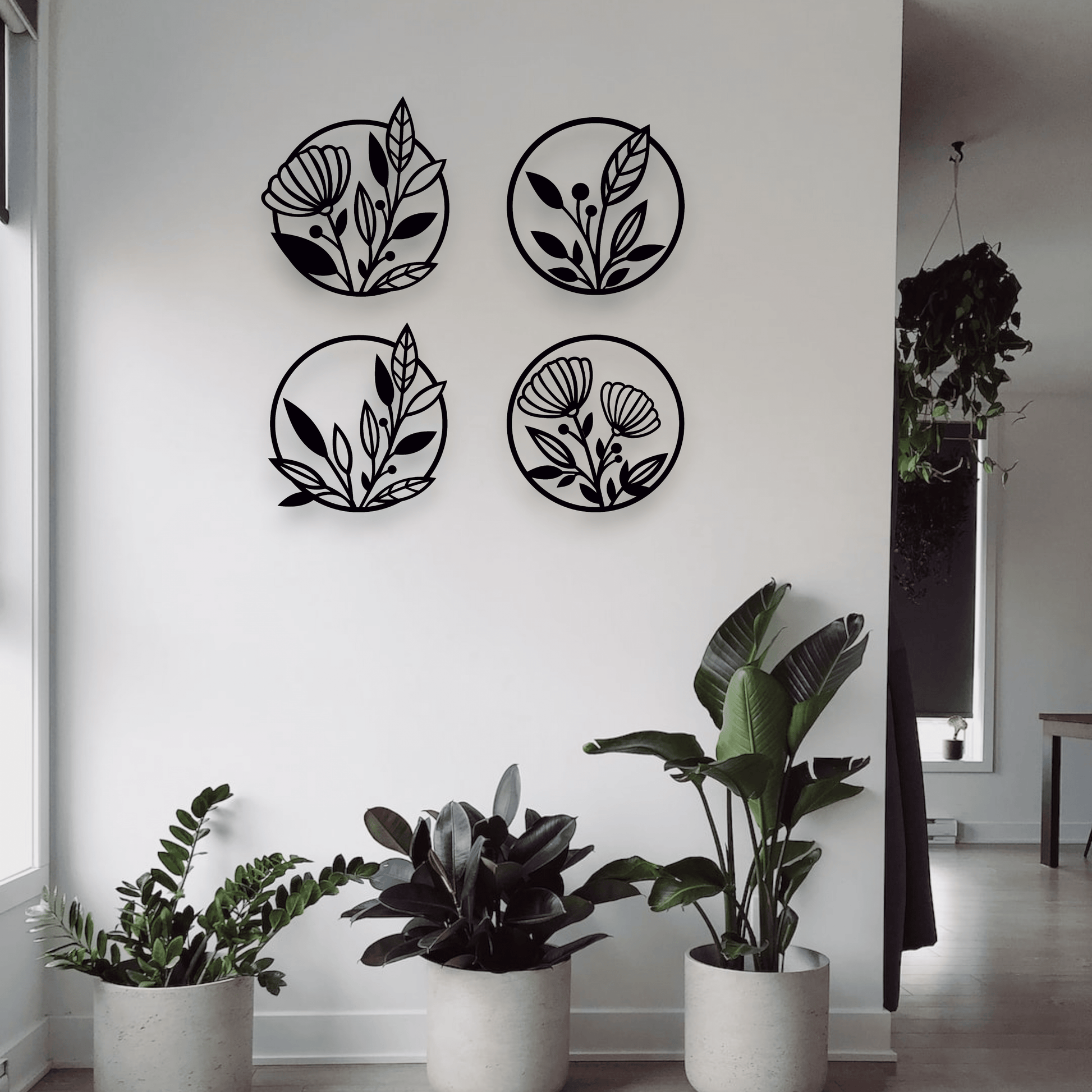 Four Piece Floral Wall Art Set Whimsic 