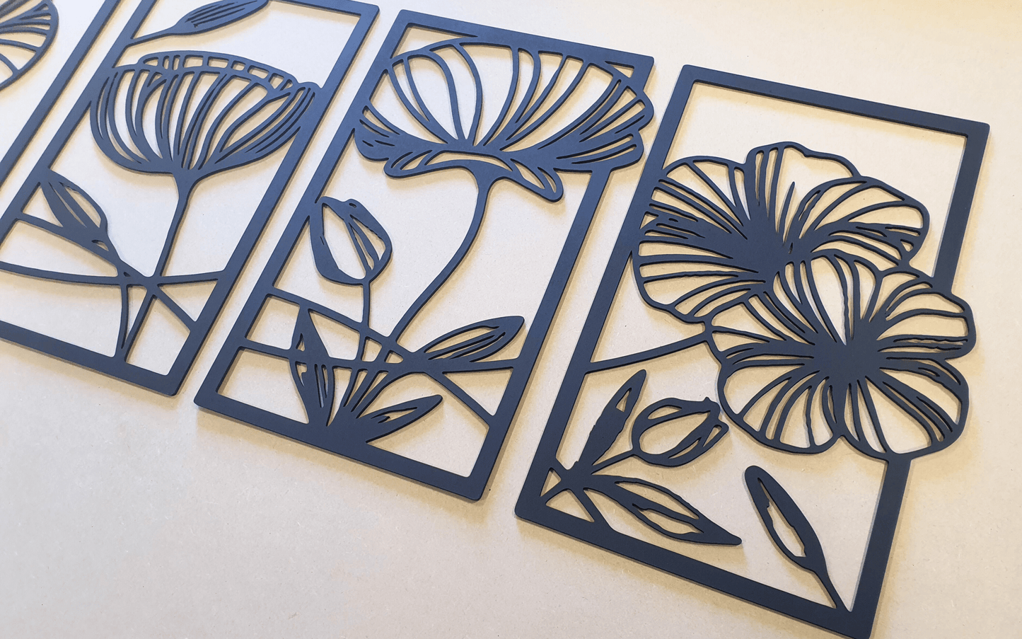 Four Piece Flower Wall Art Set Whimsic 