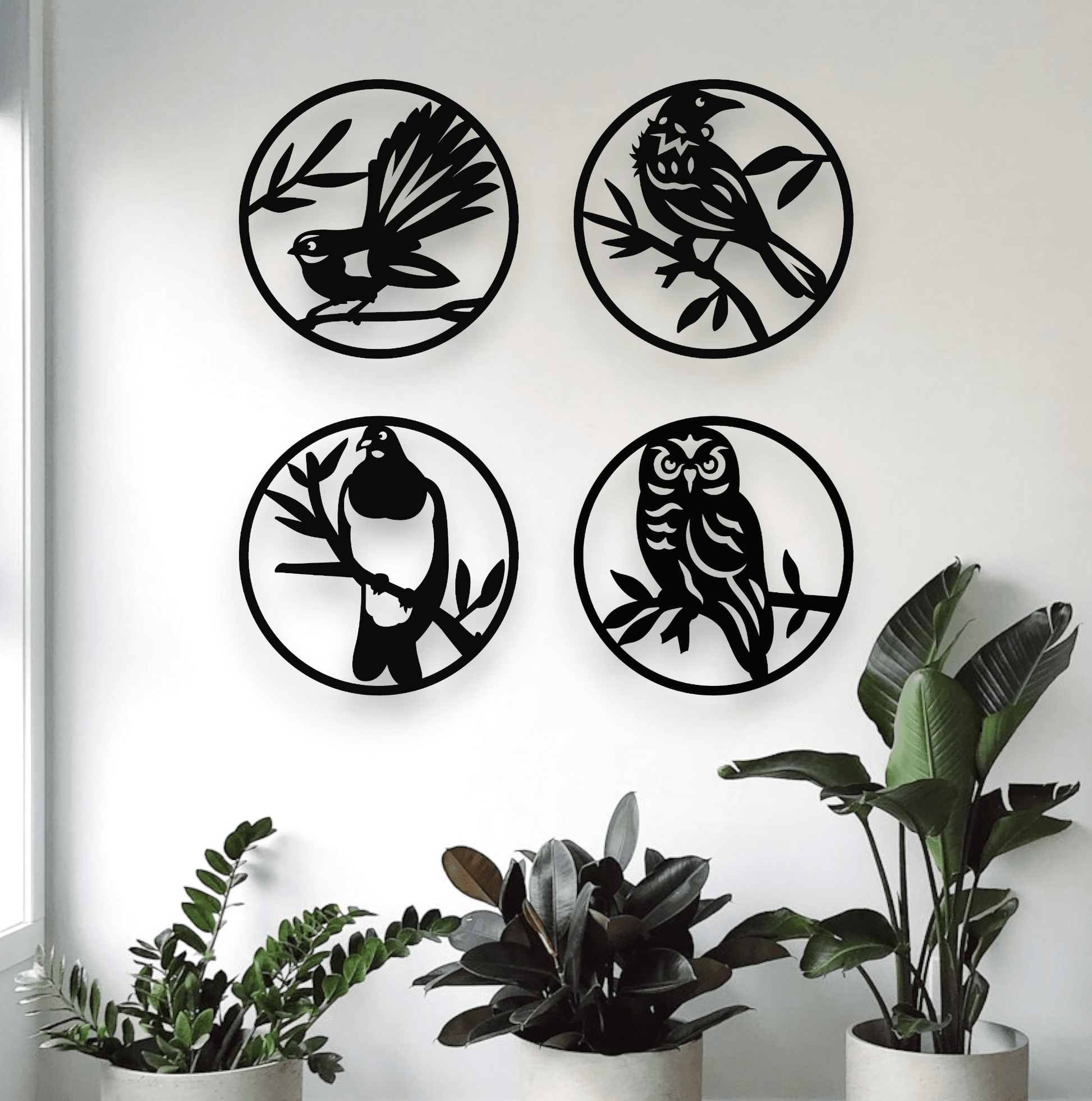 Four Piece Native Bird Set Whimsic 