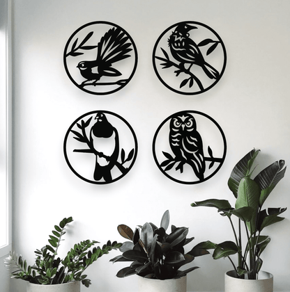 Four Piece Native Bird Set Whimsic 