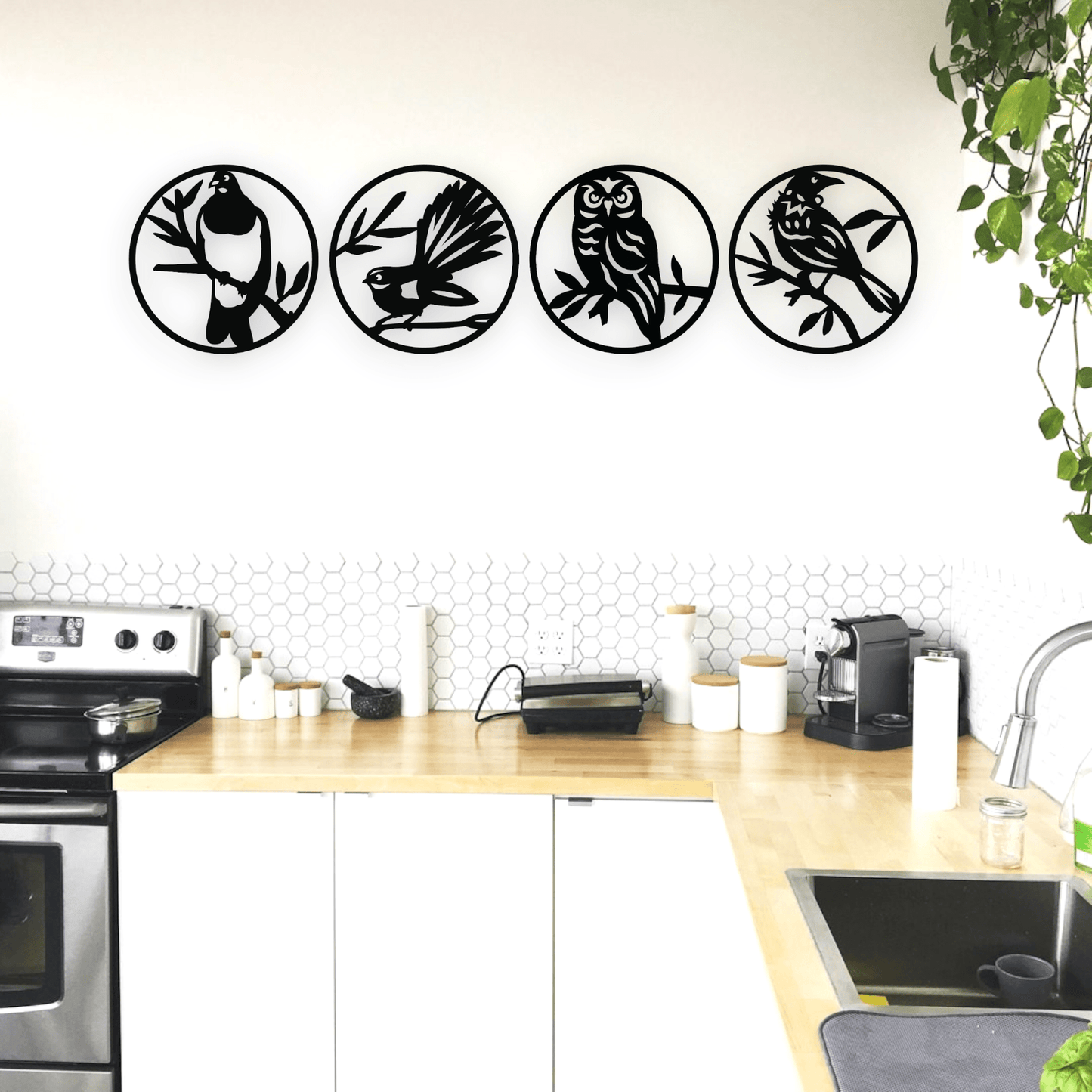 Four Piece Native Bird Set Whimsic 